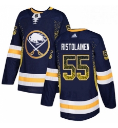Mens Adidas Buffalo Sabres 55 Rasmus Ristolainen Authentic Navy Blue Drift Fashion NHL Jersey 