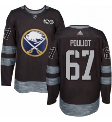 Mens Adidas Buffalo Sabres 67 Benoit Pouliot Authentic Black 1917 2017 100th Anniversary NHL Jersey 