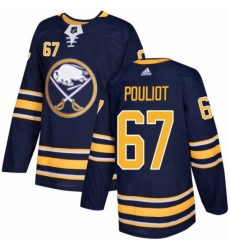 Mens Adidas Buffalo Sabres 67 Benoit Pouliot Authentic Navy Blue Home NHL Jersey 