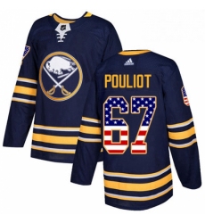 Mens Adidas Buffalo Sabres 67 Benoit Pouliot Authentic Navy Blue USA Flag Fashion NHL Jersey 