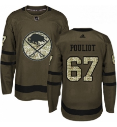Mens Adidas Buffalo Sabres 67 Benoit Pouliot Premier Green Salute to Service NHL Jersey 