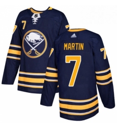 Mens Adidas Buffalo Sabres 7 Rick Martin Authentic Navy Blue Home NHL Jersey 