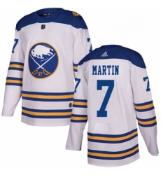 Mens Adidas Buffalo Sabres 7 Rick Martin Authentic White 2018 Winter Classic NHL Jersey 