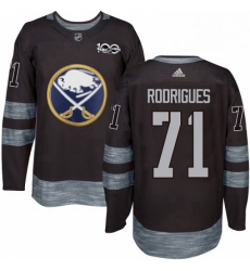 Mens Adidas Buffalo Sabres 71 Evan Rodrigues Authentic Black 1917 2017 100th Anniversary NHL Jersey 