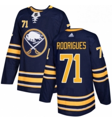 Mens Adidas Buffalo Sabres 71 Evan Rodrigues Premier Navy Blue Home NHL Jersey 