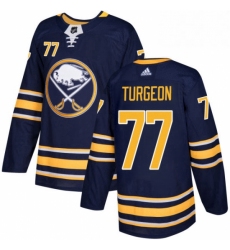 Mens Adidas Buffalo Sabres 77 Pierre Turgeon Premier Navy Blue Home NHL Jersey 