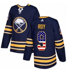 Mens Adidas Buffalo Sabres 9 Derek Roy Authentic Navy Blue USA Flag Fashion NHL Jersey 