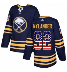 Mens Adidas Buffalo Sabres 92 Alexander Nylander Authentic Navy Blue USA Flag Fashion NHL Jersey 