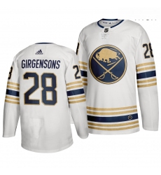 Sabres 28 Zemgus Girgensons White 50th Anniversary Adidas Jersey