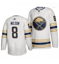 Sabres 8 Casey Nelson White 50th Anniversary Adidas Jersey