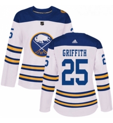 Womens Adidas Buffalo Sabres 25 Seth Griffith Authentic White 2018 Winter Classic NHL Jersey 