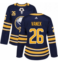 Womens Adidas Buffalo Sabres 26 Thomas Vanek Premier Navy Blue Home NHL Jersey 