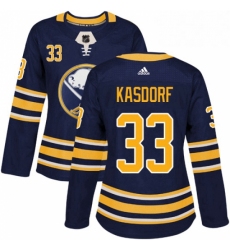 Womens Adidas Buffalo Sabres 33 Jason Kasdorf Premier Navy Blue Home NHL Jersey 