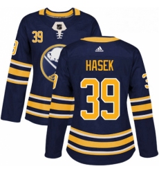 Womens Adidas Buffalo Sabres 39 Dominik Hasek Premier Navy Blue Home NHL Jersey 