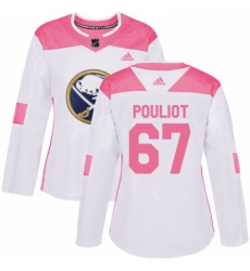 Womens Adidas Buffalo Sabres 67 Benoit Pouliot Authentic WhitePink Fashion NHL Jersey 