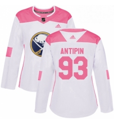 Womens Adidas Buffalo Sabres 93 Victor Antipin Authentic WhitePink Fashion NHL Jersey 