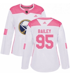Womens Adidas Buffalo Sabres 95 Justin Bailey Authentic WhitePink Fashion NHL Jersey 