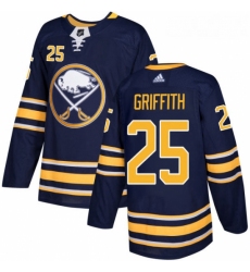 Youth Adidas Buffalo Sabres 25 Seth Griffith Premier Navy Blue Home NHL Jersey 