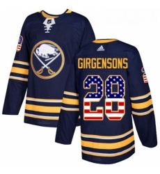 Youth Adidas Buffalo Sabres 28 Zemgus Girgensons Authentic Navy Blue USA Flag Fashion NHL Jersey 