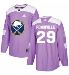 Youth Adidas Buffalo Sabres 29 Jason Pominville Authentic Purple Fights Cancer Practice NHL Jersey 