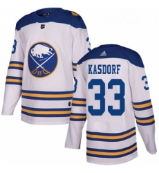 Youth Adidas Buffalo Sabres 33 Jason Kasdorf Authentic White 2018 Winter Classic NHL Jersey 