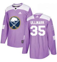 Youth Adidas Buffalo Sabres 35 Linus Ullmark Authentic Purple Fights Cancer Practice NHL Jersey 