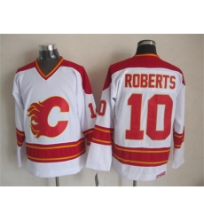 Calgary Flames #10 Gary Roberts White CCM Throwback Stitched NHL Jersey