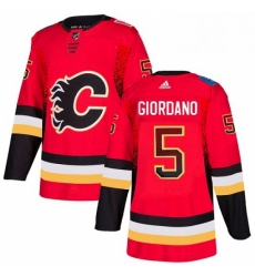 Mens Adidas Calgary Flames 5 Mark Giordano Authentic Red Drift Fashion NHL Jersey 