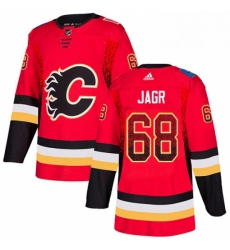 Mens Adidas Calgary Flames 68 Jaromir Jagr Authentic Red Drift Fashion NHL Jersey 