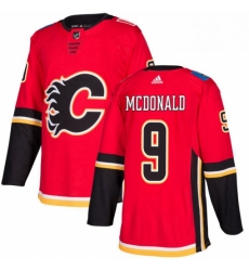 Mens Adidas Calgary Flames 9 Lanny McDonald Authentic Red Home NHL Jersey 