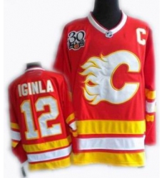 RBK hockey jerseys,Calgary Flames 12# IGINLA red 30th