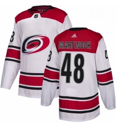 Youth Adidas Carolina Hurricanes 48 Jordan Martinook Authentic White Away NHL Jersey 