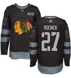 Blackhawks #27 Jeremy Roenick Black 1917 2017 100th Anniversary Stitched NHL Jersey