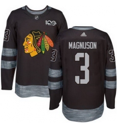 Blackhawks #3 Keith Magnuson Black 1917 2017 100th Anniversary Stitched NHL Jersey