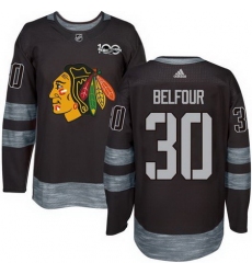 Blackhawks #30 ED Belfour Black 1917 2017 100th Anniversary Stitched NHL Jersey