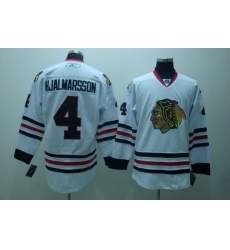 Blackhawks #4 Nikals Hjalmarsson Stitched White NHL Jersey