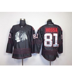 Blackhawks #81 Marian Hossa Black Accelerator Stitched NHL Jersey