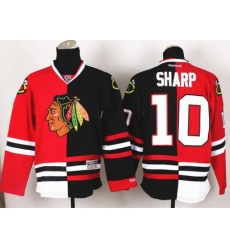 Chicago Blackhawks 10 Patrick Sharp Black Red Split NHL Jerseys