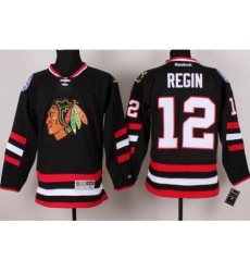 Chicago Blackhawks 12 Peter Regin Black 2014 Stadium Series NHL Jersey A PATCH