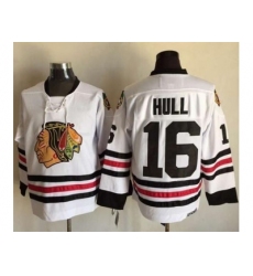 Chicago Blackhawks #16 Bobby Hull White CCM Throwback Stitched NHL Jersey