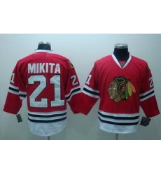 Chicago Blackhawks 21 Stan Mikita Hockey Red Jerseys