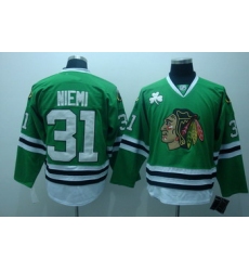 Chicago Blackhawks 31 Niemi green Ice Hockey Jerseys