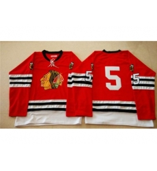 Chicago Blackhawks #5 David Rundblad Red Mitchell And Ness 1960-61 Stitched NHL Jersey