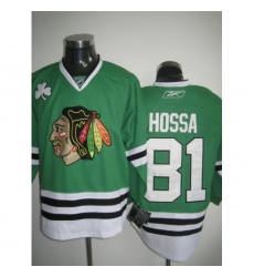 Chicago Blackhawks 81 Marian Hossa Green Jersey