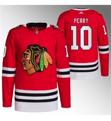 Men Chicago Blackhawks 10 Corey Perry Red Stitched Hockey Jersey