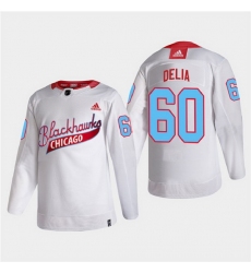 Men Chicago Blackhawks 60 Collin Delia 2022 Community Night White Stitched jersey