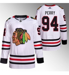 Men Chicago Blackhawks 94 Corey Perry White Stitched Hockey Jersey