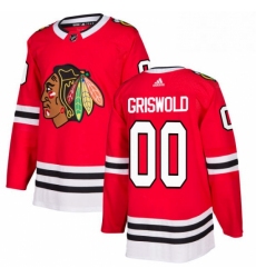 Mens Adidas Chicago Blackhawks 00 Clark Griswold Authentic Red Home NHL Jersey 