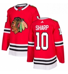 Mens Adidas Chicago Blackhawks 10 Patrick Sharp Authentic Red Home NHL Jersey 