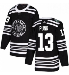 Mens Adidas Chicago Blackhawks 13 CM Punk Authentic Black 2019 Winter Classic NHL Jersey 